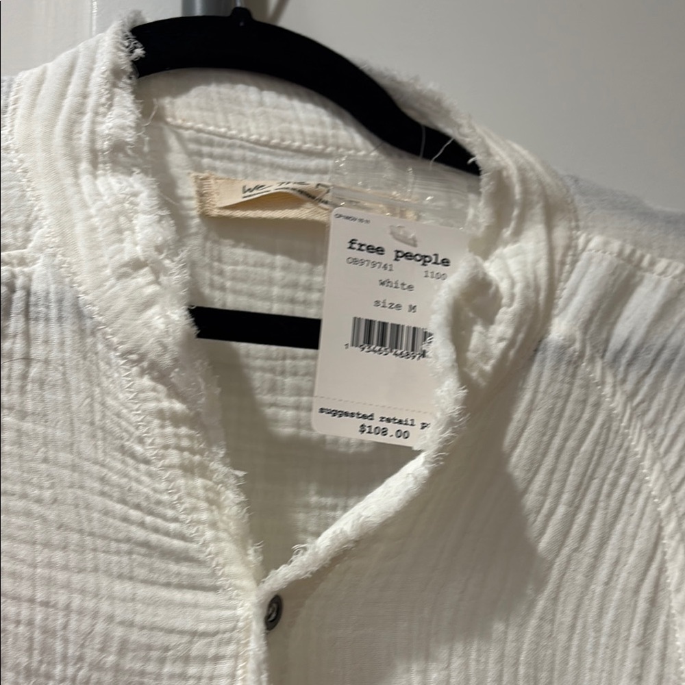 Free People Textured White Blouse